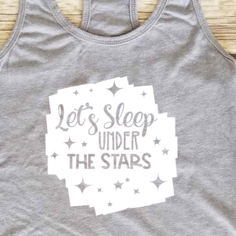 Let's Fall Asleep Under the Stars - grey tank top